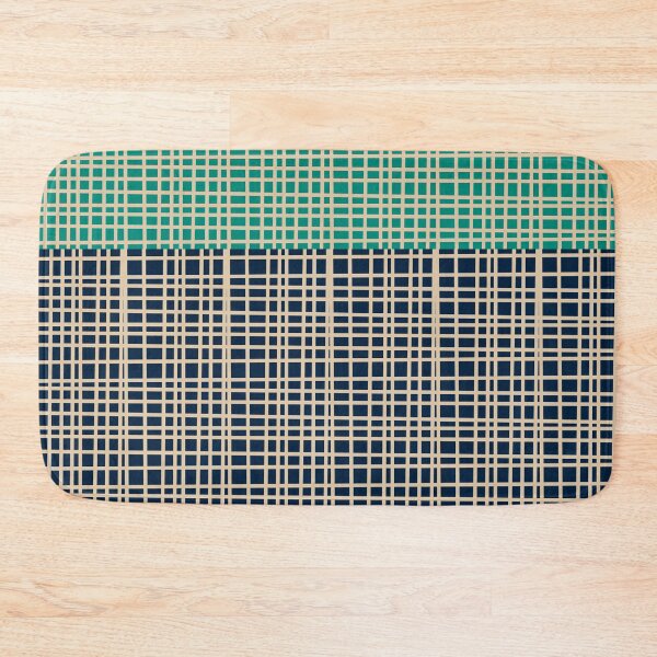 Item preview, Mid Century Modern Woven Color Block Pattern in Mid Mod Navy Blue, Turquoise Teal, and Beige designed and sold by kierkegaard.