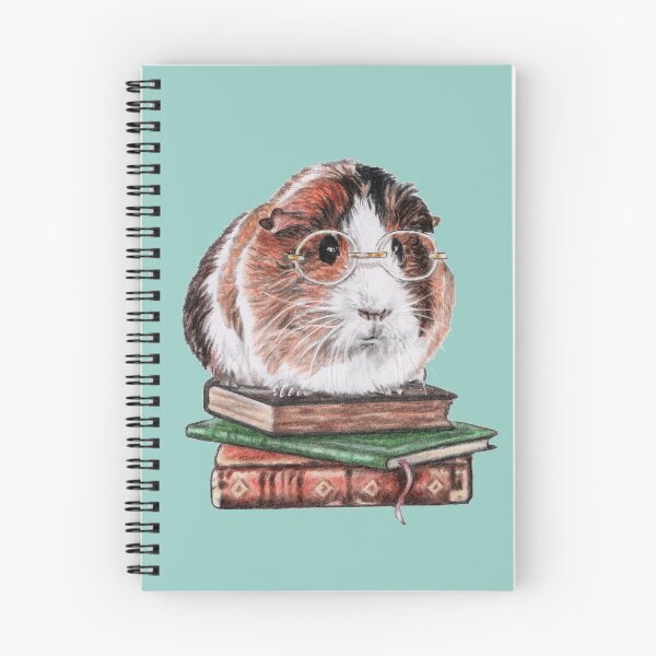 Item preview, Guinea pig with glasses and books designed and sold by Katerina Makarova.
