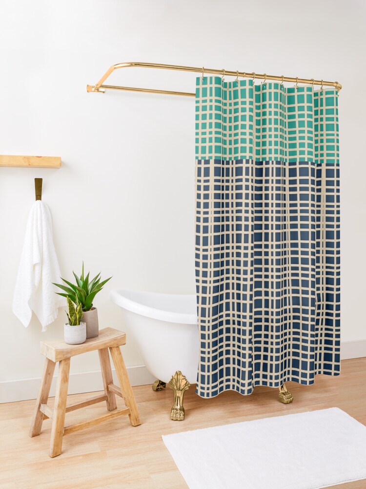 Organic Mid-Century Geo Shower Curtain