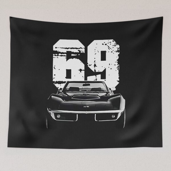 Item preview, 1969 C3 Corvette Front View with Year Silhouette designed and sold by AlrahmanGreen.