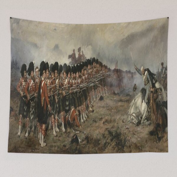 Item preview, The Red Line - Scottish Highlanders - Battle of Balaclava - 1854 - Art Print Design designed and sold by TheHappyK.