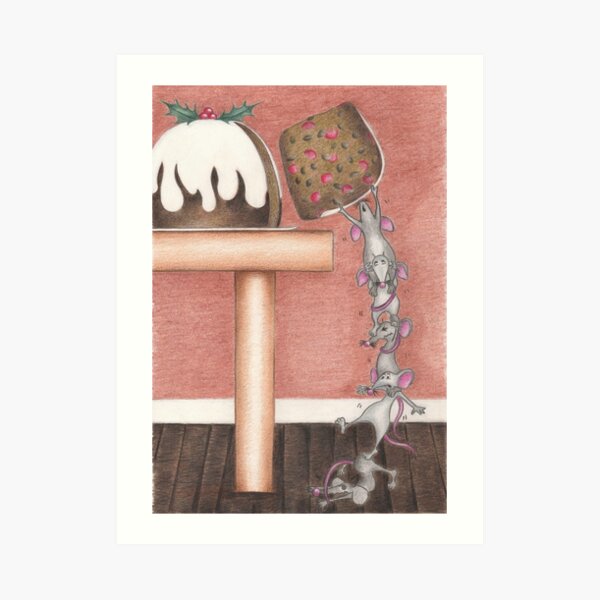Christmouse Pudding Art Print