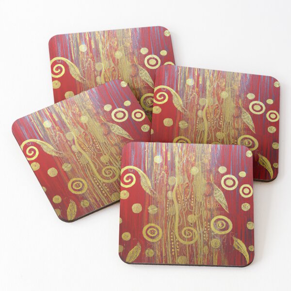 Item preview, Klimt Gold and Red Pattern designed and sold by maniacfitness.