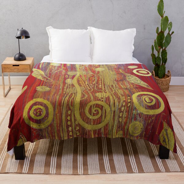 Item preview, Klimt Gold and Red Pattern designed and sold by maniacfitness.