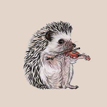 Artwork thumbnail, Hedgehog violin player by Katerina Makarova