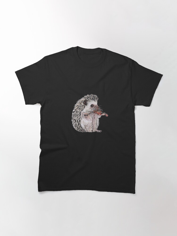 Thumbnail 3 of 7, Classic T-Shirt, Hedgehog violin player designed and sold by KateMakStudio.