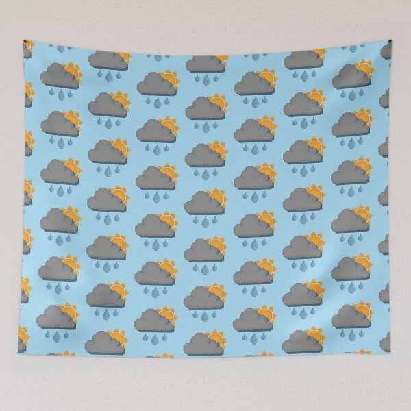 Item preview, Retro Sunny Gloomy Rain Storm Pixel Design designed and sold by 8BitTrip.