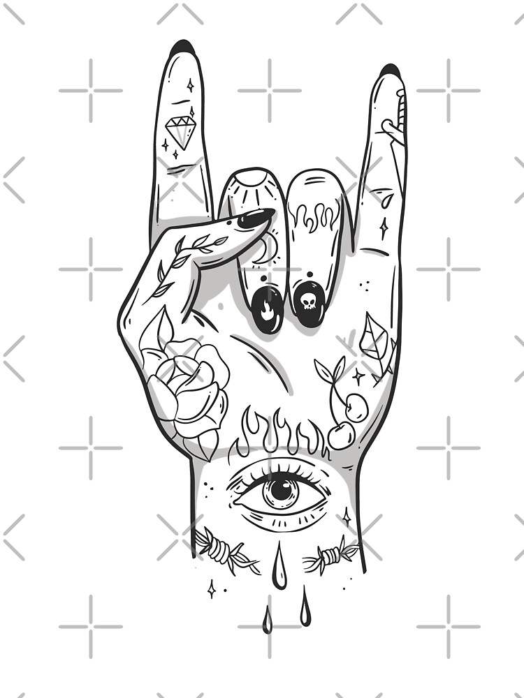 Rock And Roll Tattoo Hand