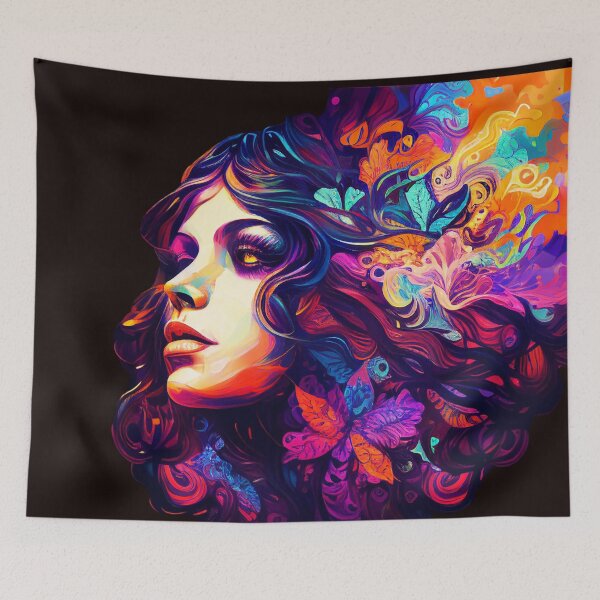 Item preview, PSYCHEDELIC LADY Midjourney AI Artwork designed and sold by davidjulie.