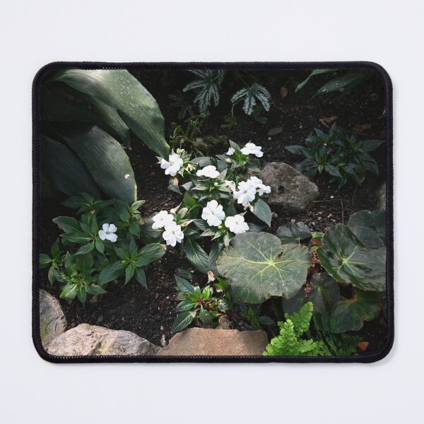 Item preview, Tiny white flowers among green leaves and rocks designed and sold by dabingboshi.