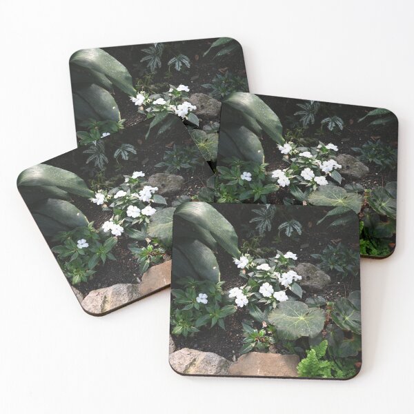 Item preview, Tiny white flowers among green leaves and rocks designed and sold by dabingboshi.
