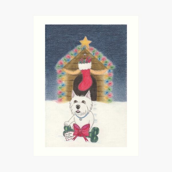 A Gift From Santa Paws Art Print