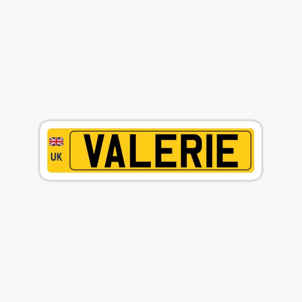 Item preview, Valerie name - UK registration number plate design designed and sold by NameTheory.