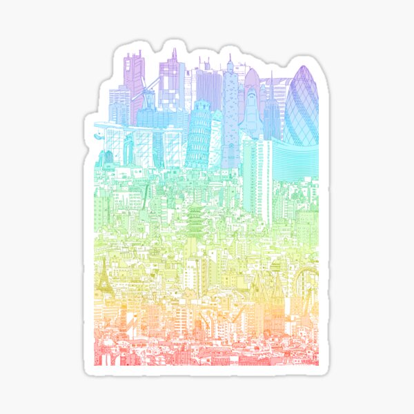 Item preview, Colourful Cityscape - Bright designed and sold by Samara Jethwa.