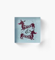 Merry & Bright (Dachshund Sausage Dog) Acrylic Block