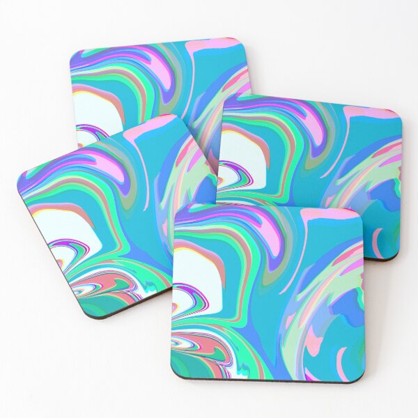 Item preview, Blue, Turquoise, Pink, Green and White Marble Pattern Design designed and sold by theprintedclub.