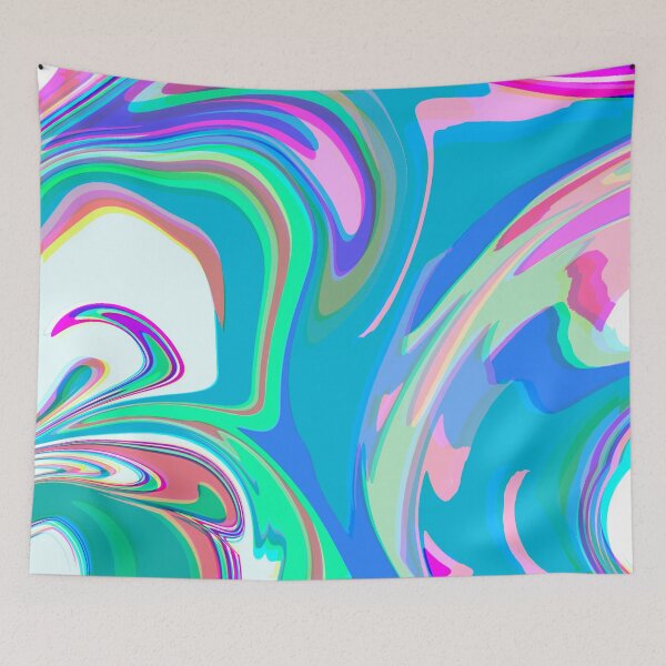 Item preview, Blue, Turquoise, Pink, Green and White Marble Pattern Design designed and sold by theprintedclub.