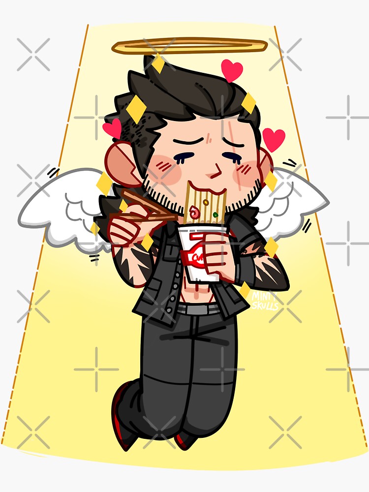 "Gladio in Noodle Heaven" Sticker for Sale by MintySkulls Redbubble