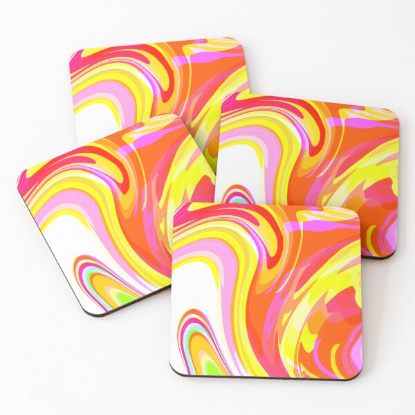Item preview, Orange, Yellow, Neon Tones, Pink, Vibrant Tones and White Marble Pattern Design designed and sold by theprintedclub.
