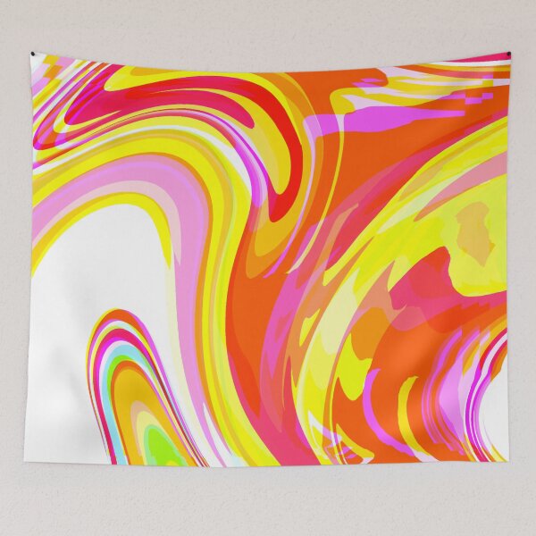 Item preview, Orange, Yellow, Neon Tones, Pink, Vibrant Tones and White Marble Pattern Design designed and sold by theprintedclub.