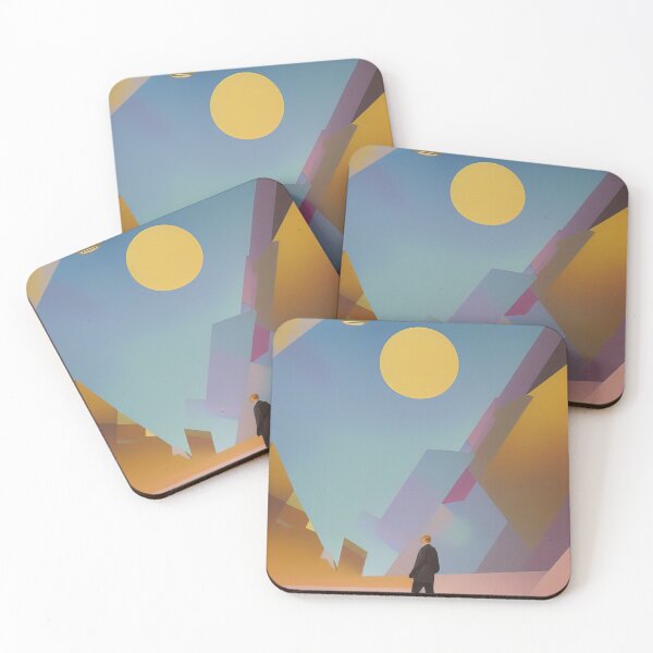 Item preview, Man walking in a modern abstract art landscape. designed and sold by angelisart.