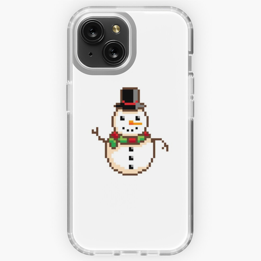 Snowman With Present 1 iPhone 15 Plus Case by Makiko - Pixels
