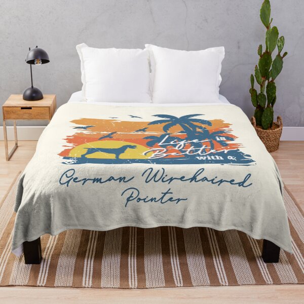 Item preview, Life is Better With German Wirehaired Pointer Beach Sunset Retro Vintage designed and sold by rafaeltto.