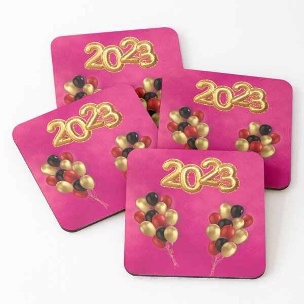 Item preview, 2023 New Year Golden Balloons on Magenta Background with Holiday Balloons designed and sold by branaghbel.