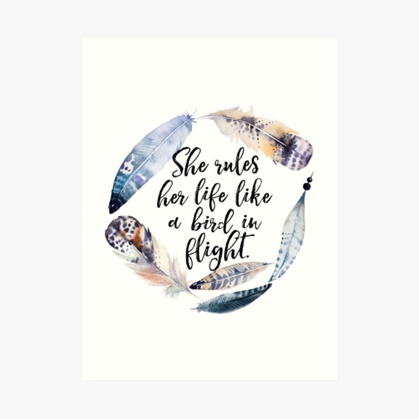 Bird in Flight - Rhiannon Lyrics Art Print