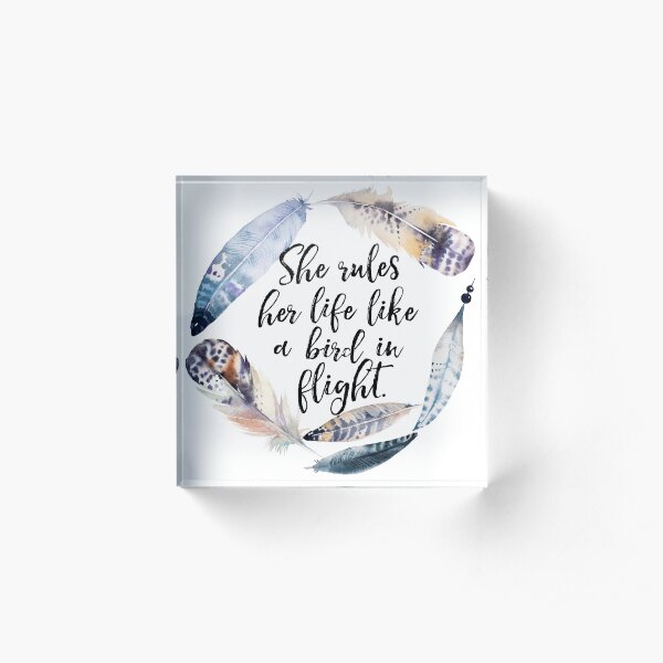 Bird in Flight - Rhiannon Lyrics Acrylic Block