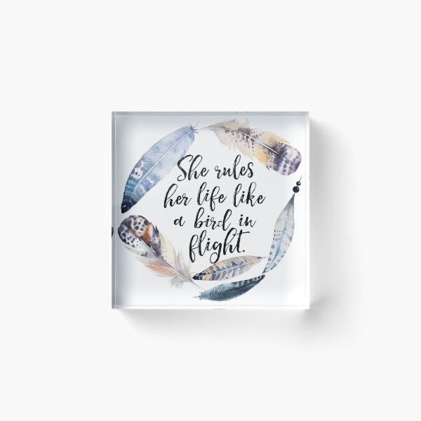 Bird in Flight - Rhiannon Lyrics Acrylic Block