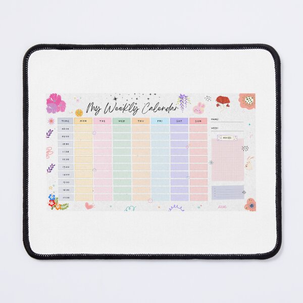 Item preview, Weekly Calendar with flowers designed and sold by KisArpad.