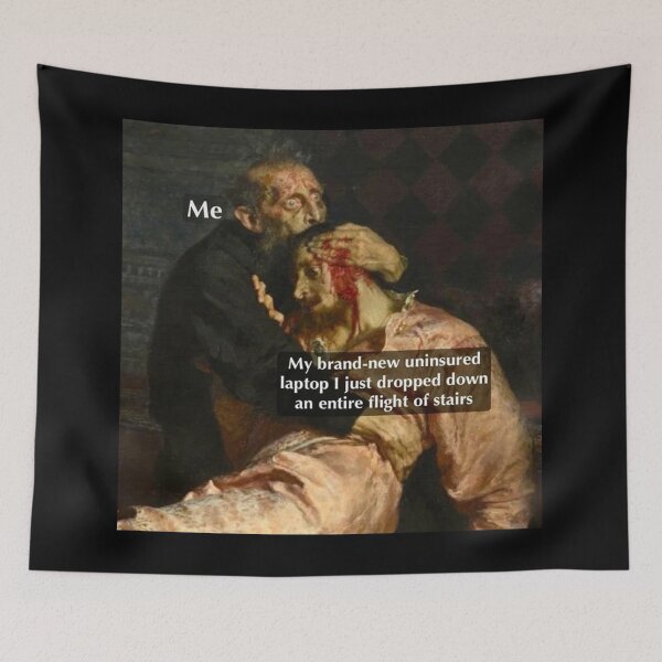 Item preview, My brand new uninsured laptop just dropped - Thanksgiving, Christmas And Birthday Party Gift Ideas for Classic Memes Lovers and Fans designed and sold by Memeing Everything.