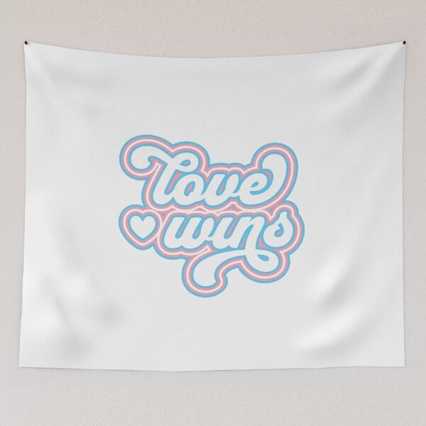 Item preview, Love Wins Trans Pride Transgender Flag LGBTQ+ Retro Heart designed and sold by Queer Pride Shop.