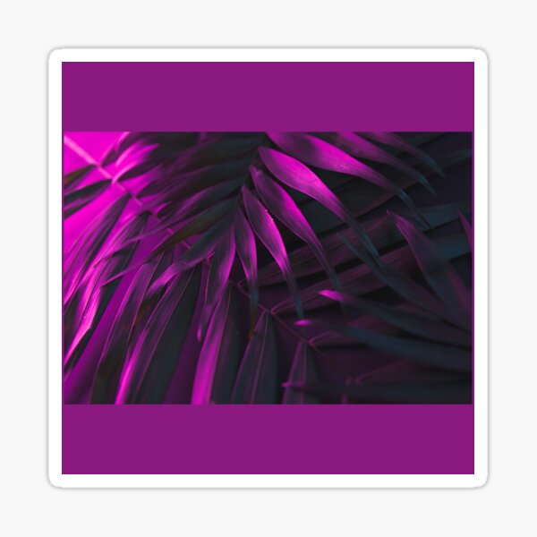 Neon Purple Tropical Palm Tree Butterfly Print Floor Mat
