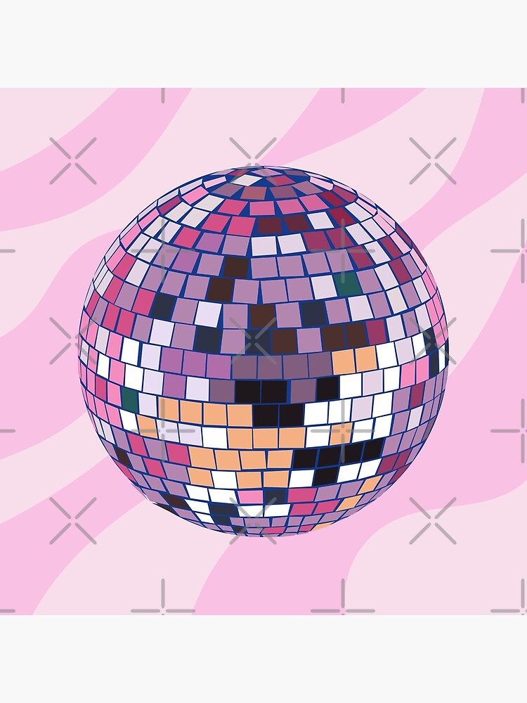 Disco Ball in Orange Pink' Poster, picture, metal print, paint by