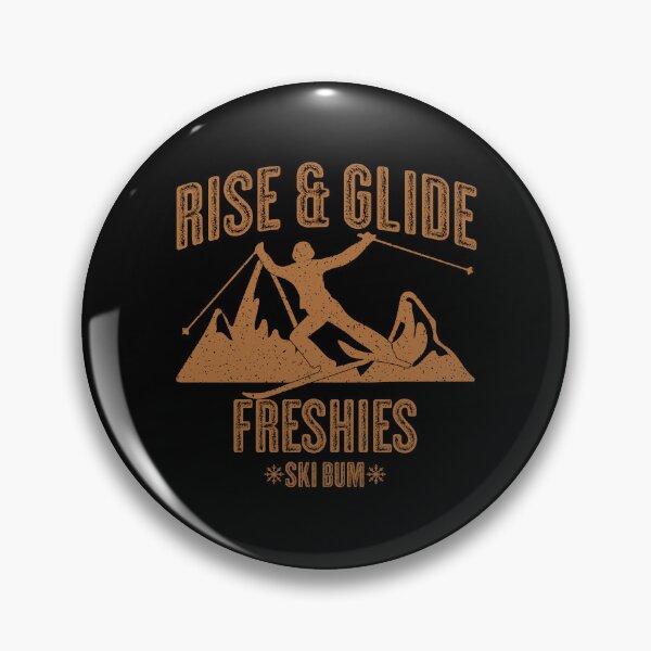 Artikelvorschau, Skifahren Rise and Glide - Vintage Dark Gold Text entworfen und verkauft von Whimsical Thinker.