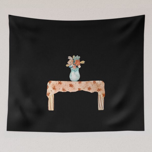 Item preview, Vase flower bouquet table textured a watercolor black designed and sold by Yana Mustafina | Boho Soulful Designs.