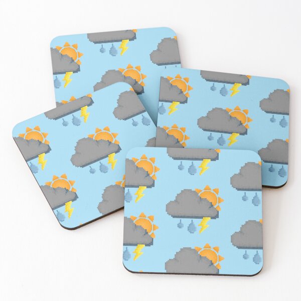 Item preview, Retro Grumpy Sunny Rain Storm Pixel Design designed and sold by 8BitTrip.