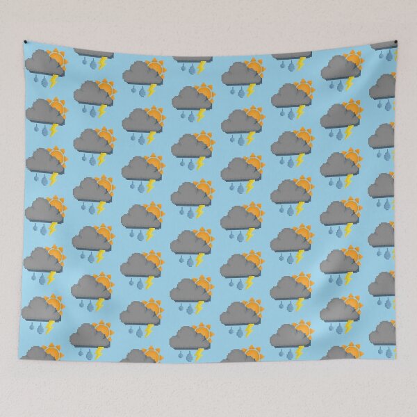 Item preview, Retro Grumpy Sunny Rain Storm Pixel Design designed and sold by 8BitTrip.
