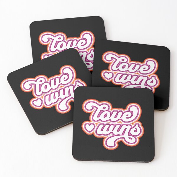 Item preview, Love Wins Lesbian Pride Flag Retro Lettering designed and sold by Queer Pride Shop.