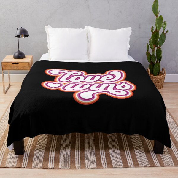 Item preview, Love Wins Lesbian Pride Flag Retro Lettering designed and sold by Queer Pride Shop.