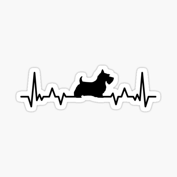 Funny Scottish Terrier Dog Heartbeat Sticker