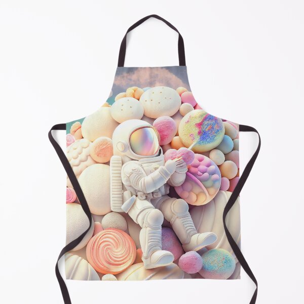 Item preview, White spacesuit astronaut in a strange unknown planet with flowers and candies designed and sold by ladarkepoque.