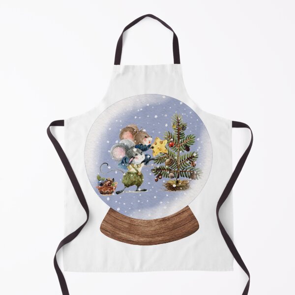 Item preview, Winter Snow Globe Adorable and Cute Mice Decorating Christmas Tree with Cheese designed and sold by TasimaDesign.