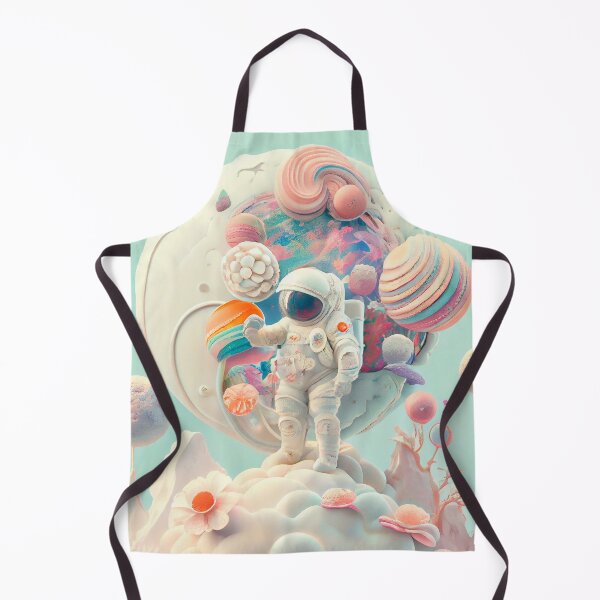 Item preview, White spacesuit astronaut in a strange unknown planet with flowers and candies designed and sold by ladarkepoque.