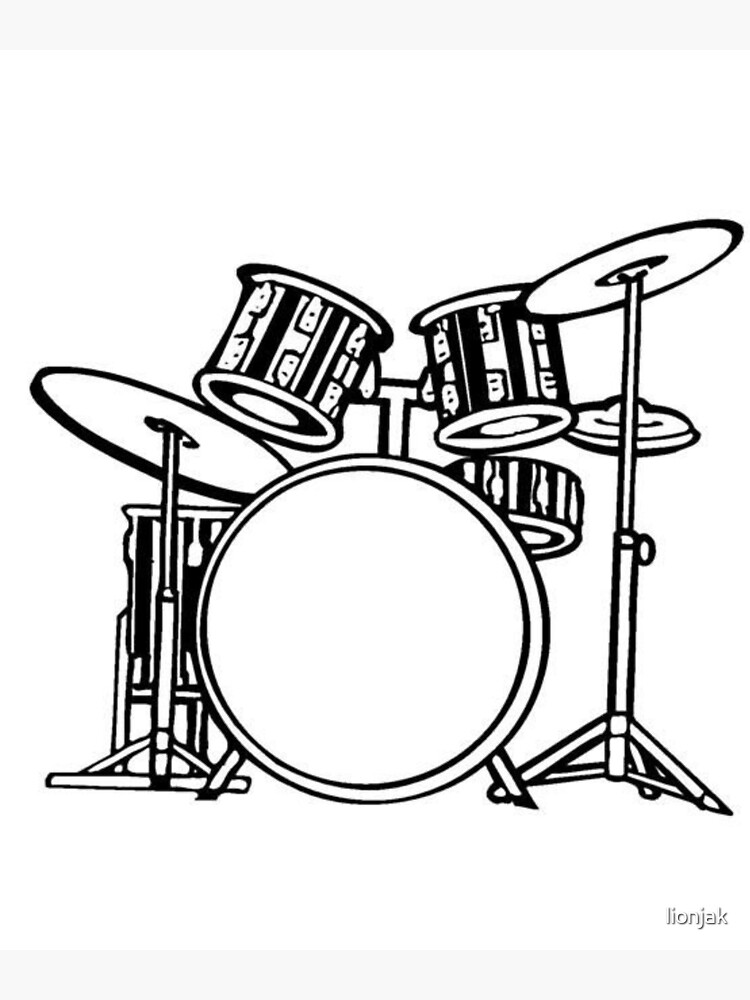 "drum set drawing" Poster for Sale by lionjak Redbubble