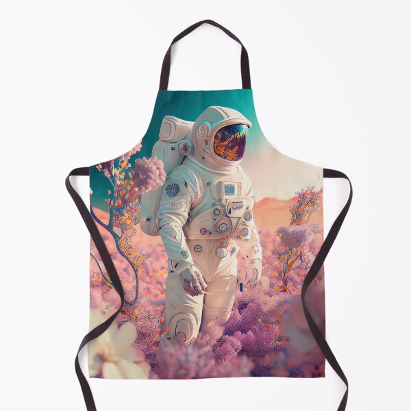 Item preview, White spacesuit astronaut in a strange unknown planet with flowers designed and sold by ladarkepoque.