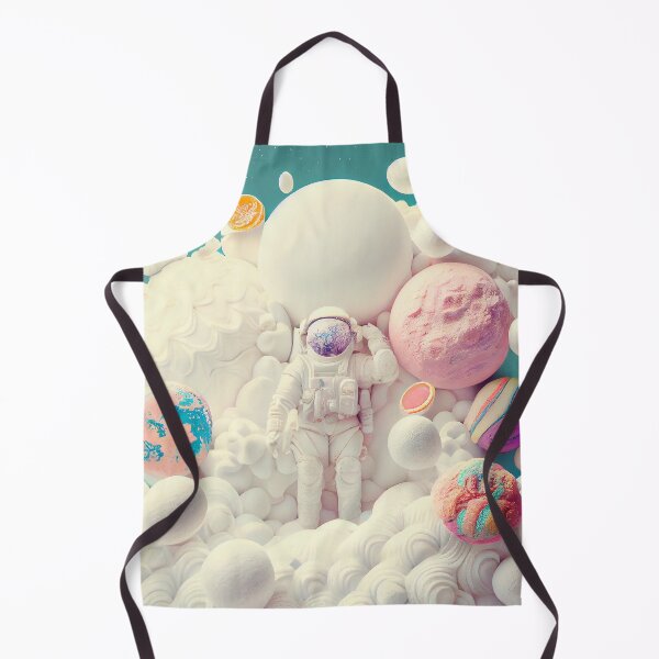 Item preview, White spacesuit astronaut in a strange unknown planet with flowers and candies designed and sold by ladarkepoque.