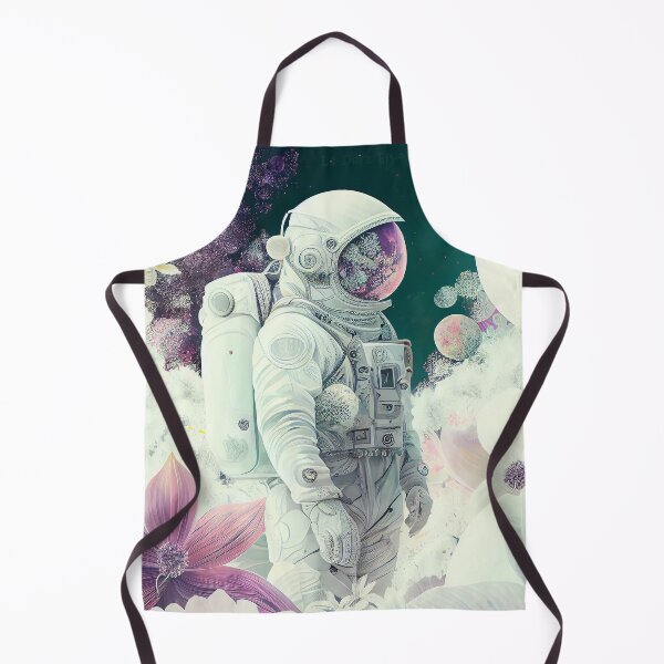 Item preview, White spacesuit astronaut in a strange unknown planet with flowers designed and sold by ladarkepoque.